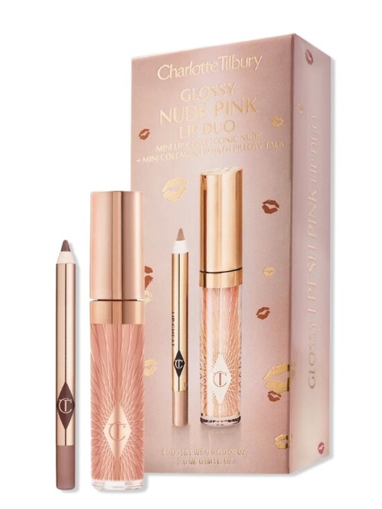 Charlotte Tilbury Other - Charlotte Tilbury Glossy Nude Pink Lip Duo w/Lip Cheat & Collagen Lip Bath, NIB